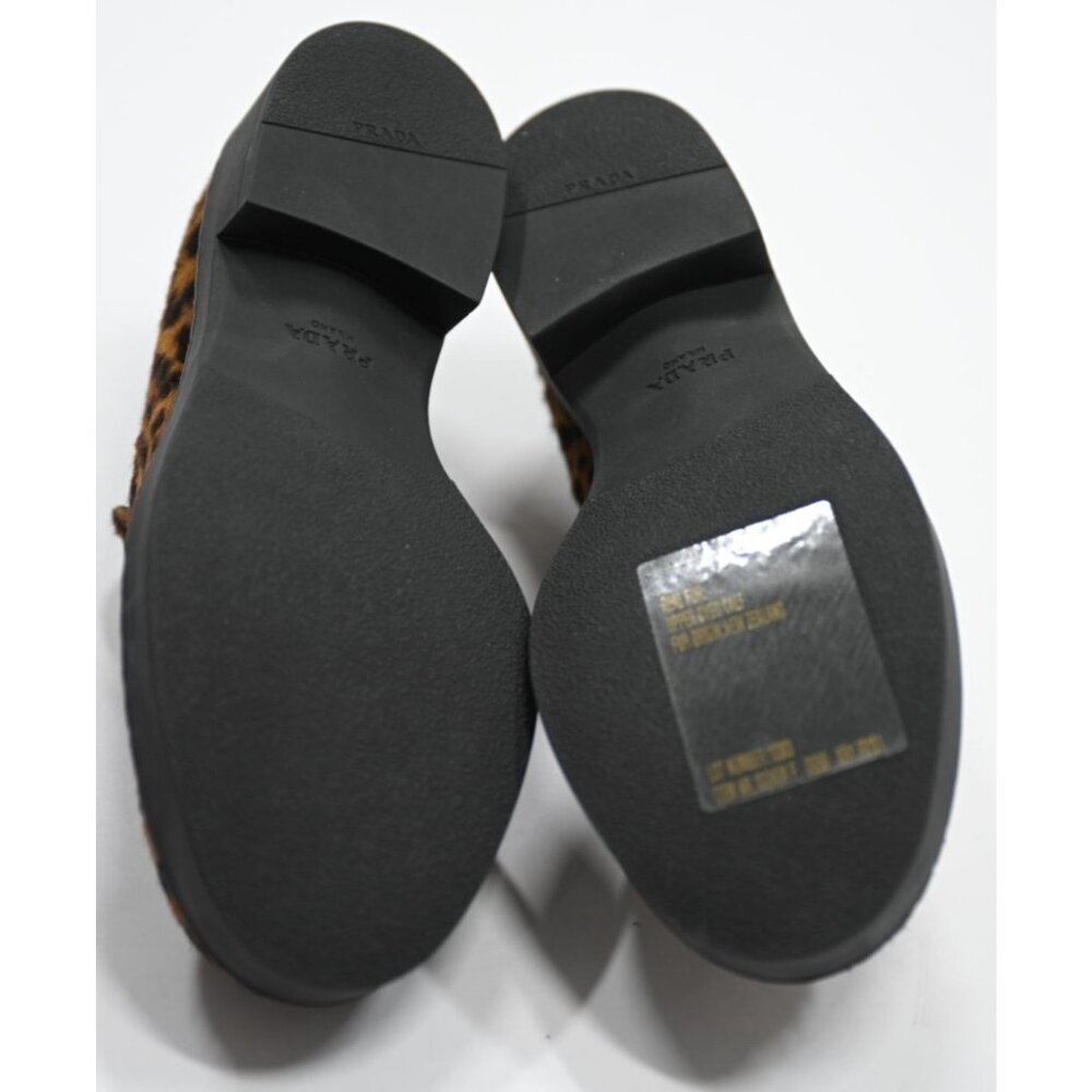 Prada Chocolate Printed Leather Loafers in Honey - Picture 9 of 12